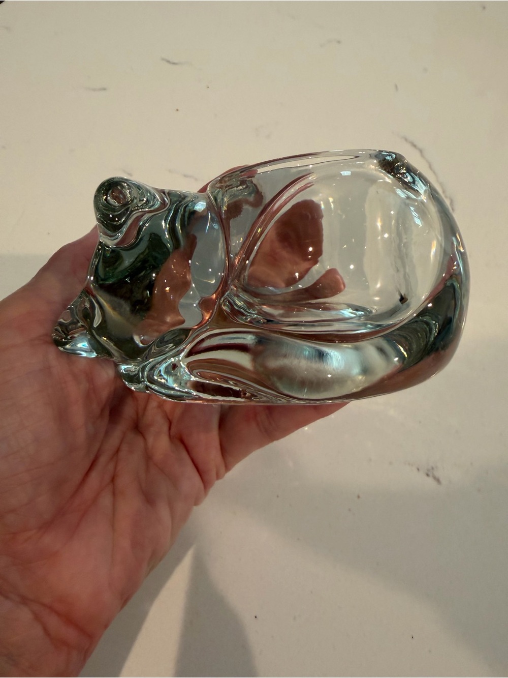 Indiana Glass Sleeping Cat Candle/ Tealight Holder